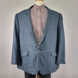 Indochino Mens Sport Coat Blazer One Button Flannel Wool Silk Cashmere About 56R